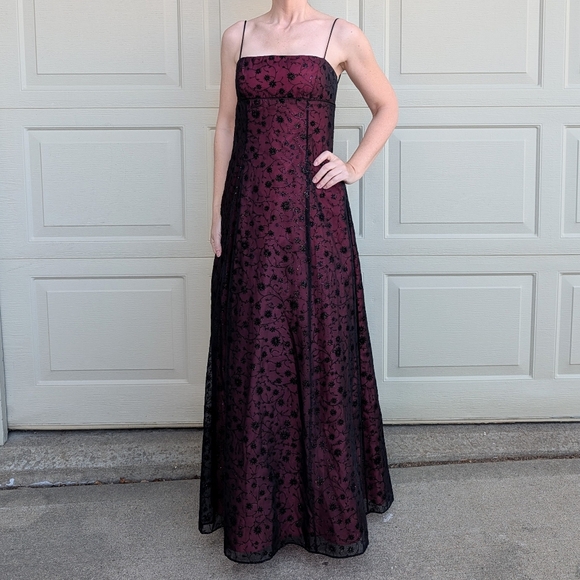 Y2K 1990's PROM DRESS vintage evening gown M - Picture 3 of 9